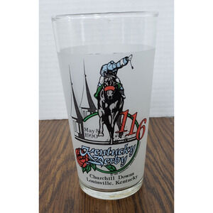 Kentucky Derby Commemorative "Mint Julep" 5 1/2" Glass 1990 Race #116
